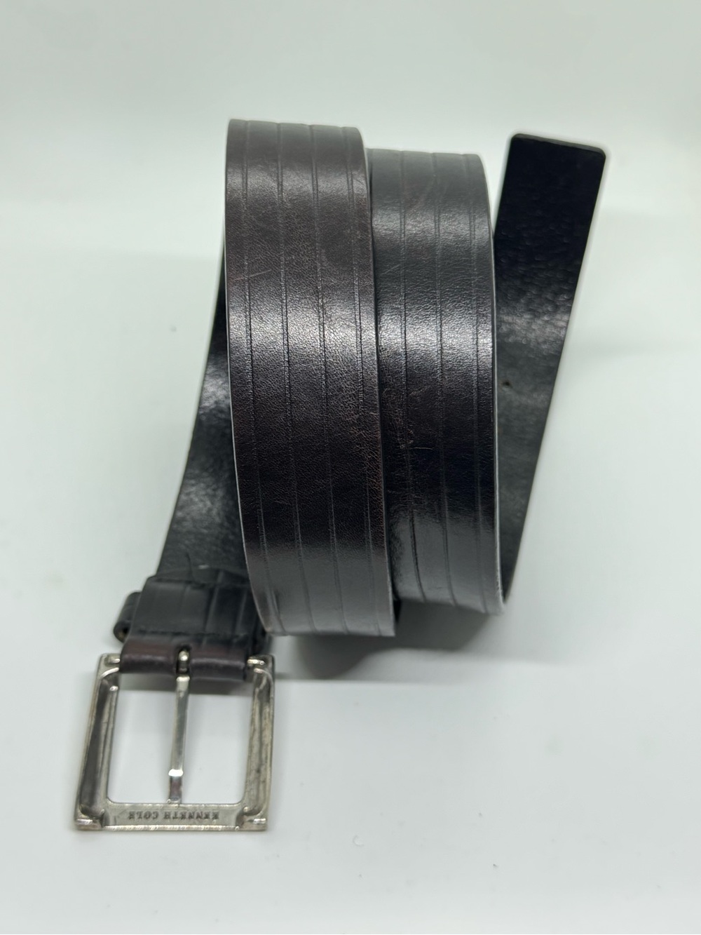 Kenneth Cole Black Leather Belt Size 40 Genuine Leather Dress Casual